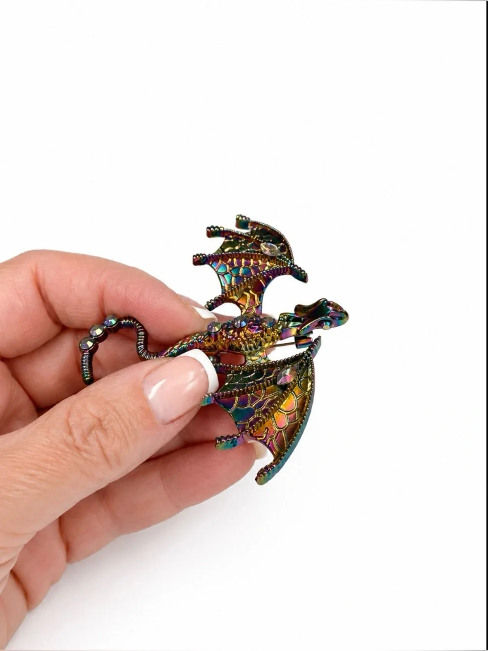 Dragon Fantasy Oil Slick Brooch Flying Dragon Modern